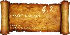 Groó Klaudia névjegykártya